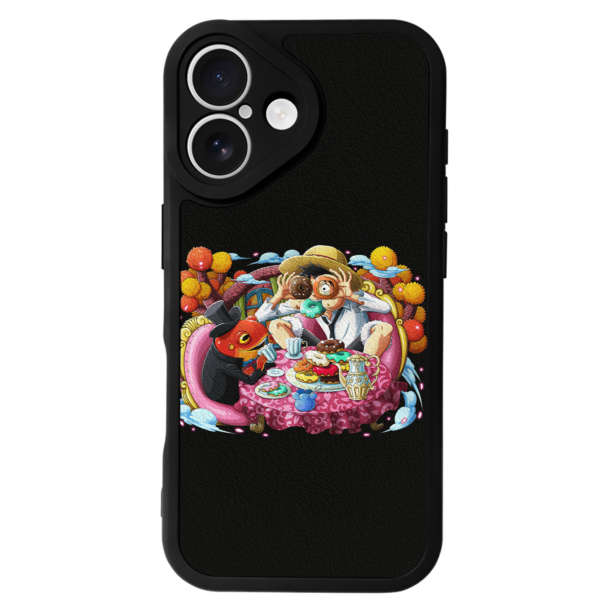（画像用） ワンピース モンキー・D・ルフィ ONE PIECE Monkey D. Luffy 【iPhone 16シリーズ対応】シリコンスマホケース（レザー調） 材質：シリコン